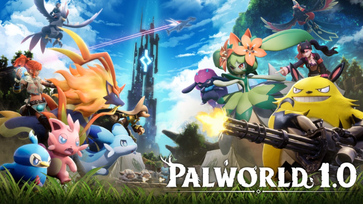 Official Palworld 1.0 key art with the World Tree.