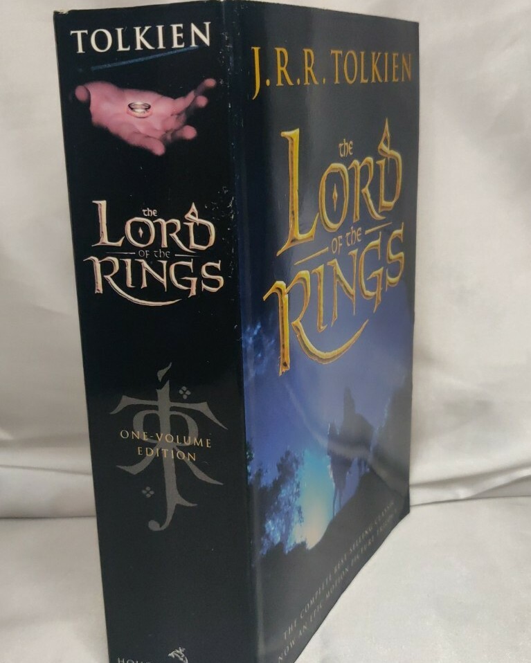 Featured image: a one-volume hardcover edition of 'The Lord of the Rings', standing upright against a cream background, spine and cover both visible